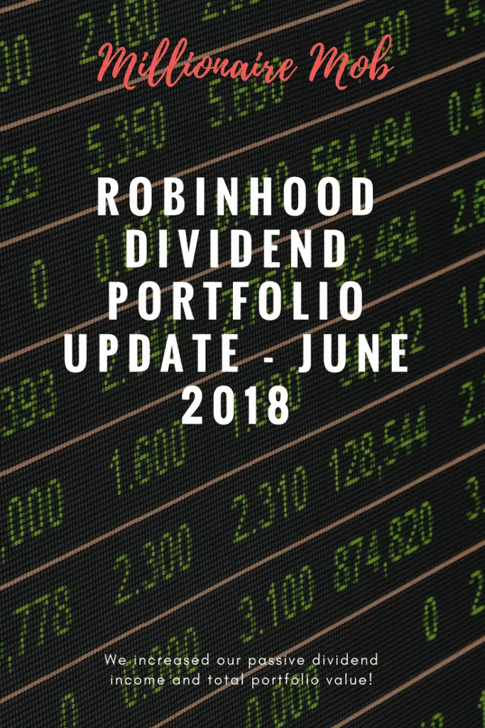 Robinhood Dividend Portfolio Update for June 2018